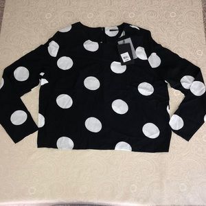 Just Female White and Black Polka Dot Blouse